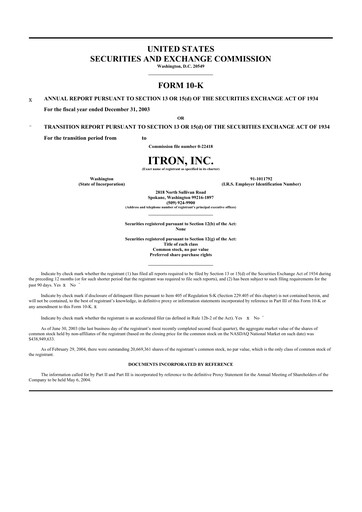 Thumbnail Itron
 10-K Annual Report 