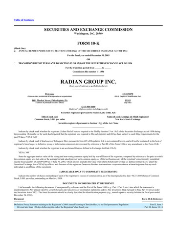 Thumbnail Radian Group
 10-K Annual Report 
