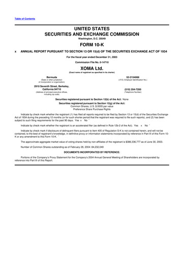 Miniature XOMA Royalty 10-K Rapport annuel 