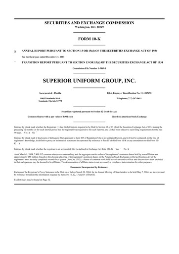 Thumbnail Superior Group of Companies 10-K Annual Report 