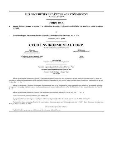 Thumbnail CECO Environmental
 10-K Annual Report 