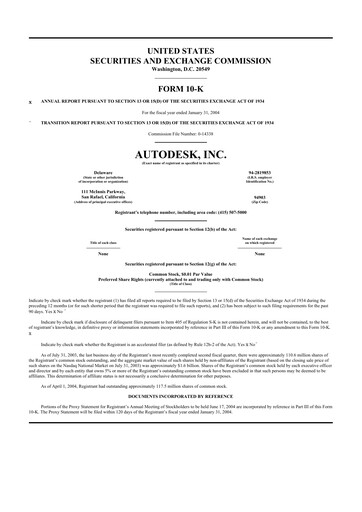 Thumbnail Autodesk 10-K Annual Report 