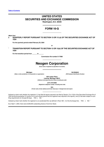 Thumbnail Neogen 10-Q Quarterly Report FY 