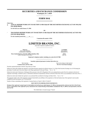 Thumbnail Bath & Body Works 10-K Annual Report 