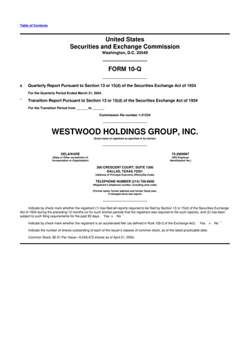 Vorschaubild Westwood Holdings Group 10-Q Quartalsbericht  