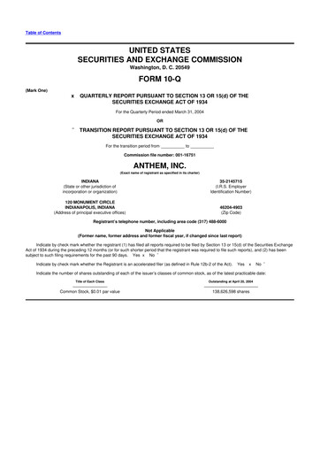 Vorschaubild Elevance Health 10-Q Quartalsbericht  