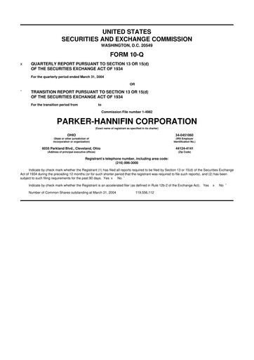 Thumbnail Parker-Hannifin
 10-Q Quarterly Report FY 