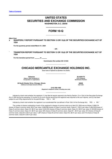 Thumbnail CME Group 10-Q Quarterly Report FY 
