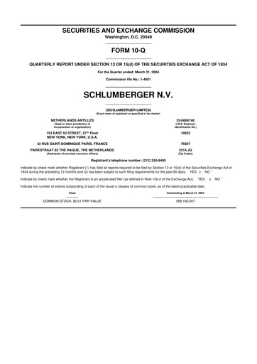 Thumbnail SLB (Schlumberger) 10-Q Quarterly Report FY 