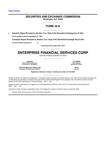 Vorschaubild Enterprise Financial Services Corp 10-Q Quartalsbericht  