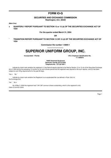 Thumbnail Superior Group of Companies 10-Q Quarterly Report FY 