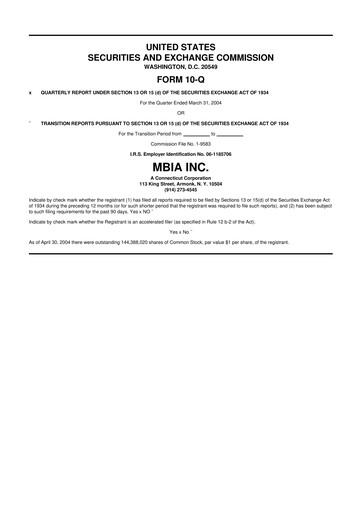 Thumbnail MBIA 10-Q Quarterly Report FY 