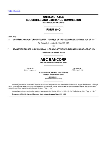 Miniature Ameris Bancorp
 10-Q Rapport trimestriel  