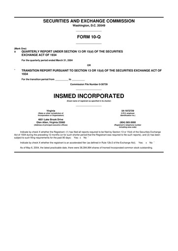 Thumbnail Insmed 10-Q Quarterly Report FY 