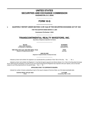 Thumbnail Transcontinental Realty Investors 10-Q Quarterly Report FY 
