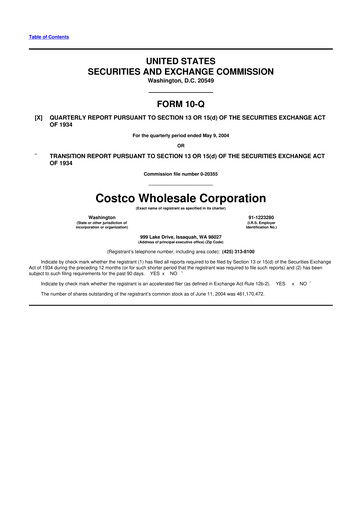 Thumbnail Costco 10-Q Quarterly Report FY 