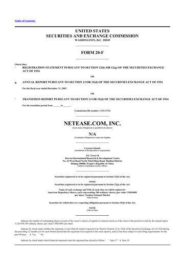 Vorschaubild NetEase 20-F Jahresbericht 