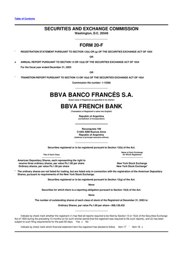 Thumbnail BBVA Argentina 20-F Annual Report 