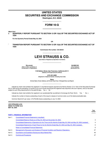 Thumbnail Levi Strauss & Co. 10-Q Quarterly Report FY 