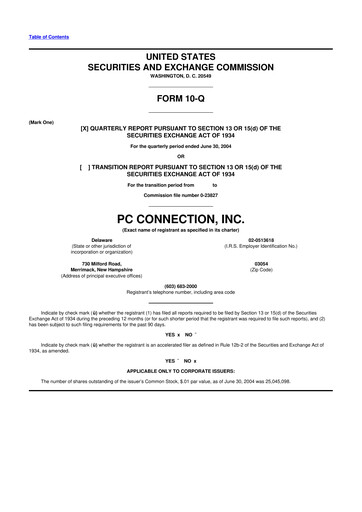 Thumbnail PC Connection
 10-Q Quarterly Report FY 