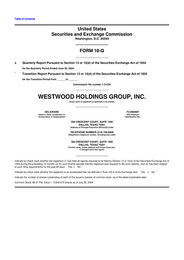 Vorschaubild Westwood Holdings Group 10-Q Quartalsbericht  
