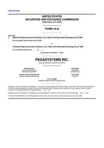 Thumbnail Pegasystems 10-Q Quarterly Report FY 