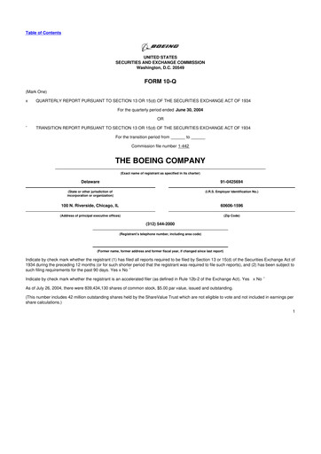 Thumbnail Boeing 10-Q Quarterly Report FY 