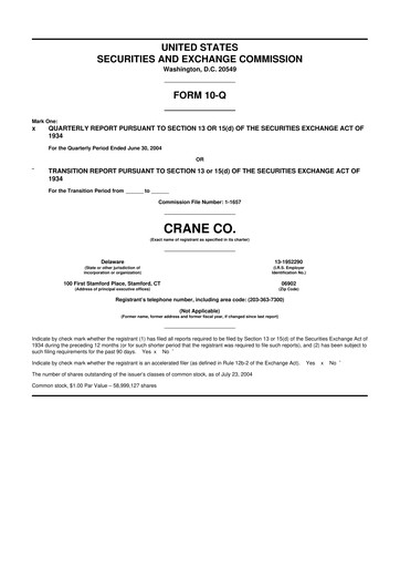 Thumbnail Crane NXT 10-Q Quarterly Report FY 