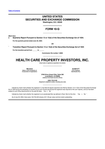 Thumbnail Healthpeak Properties
 10-Q Quarterly Report FY 