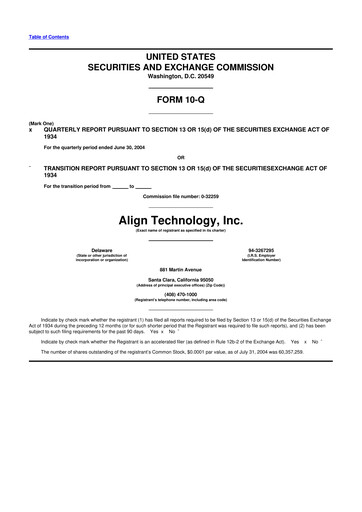 Miniature Align Technology
 10-Q Rapport trimestriel  
