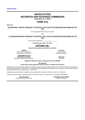 Vorschaubild Elevance Health 10-Q Quartalsbericht  