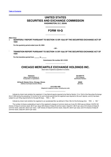 Thumbnail CME Group 10-Q Quarterly Report FY 