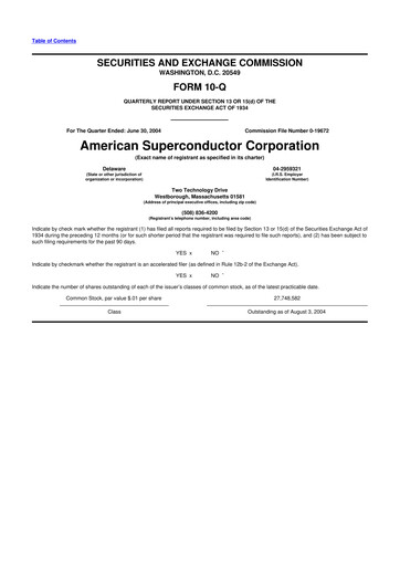 Thumbnail American Superconductor Corporation 10-Q Quarterly Report FY 