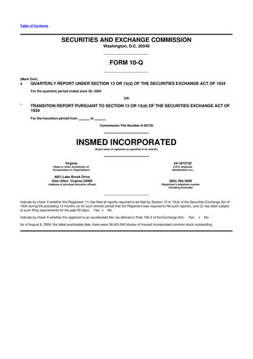 Thumbnail Insmed 10-Q Quarterly Report FY 