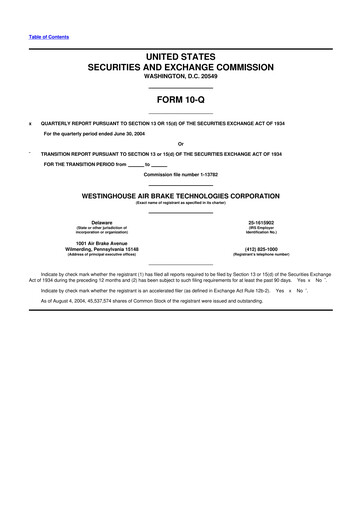 Thumbnail Wabtec 10-Q Quarterly Report FY 