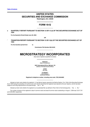 Thumbnail Strategy 
 (MicroStrategy) 10-Q Quarterly Report FY 