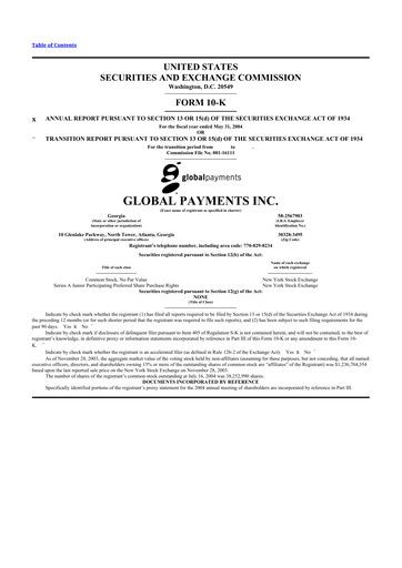 Thumbnail Global Payments 10-K Annual Report 