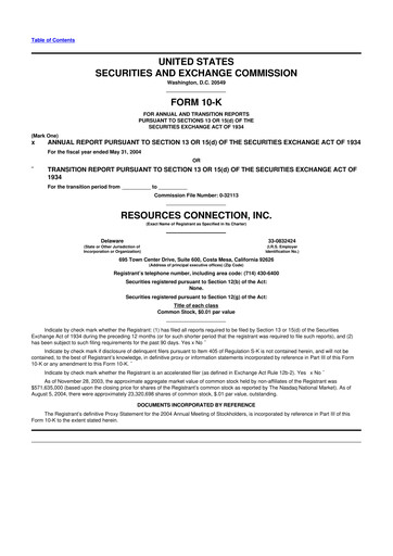 Thumbnail RGP (Resources Connection) 10-K Annual Report 