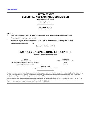 Thumbnail Jacobs Engineering 10-Q Quarterly Report FY 
