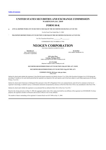 Thumbnail Neogen 10-K Annual Report 