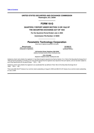 Thumbnail PTC 10-Q Quarterly Report FY 