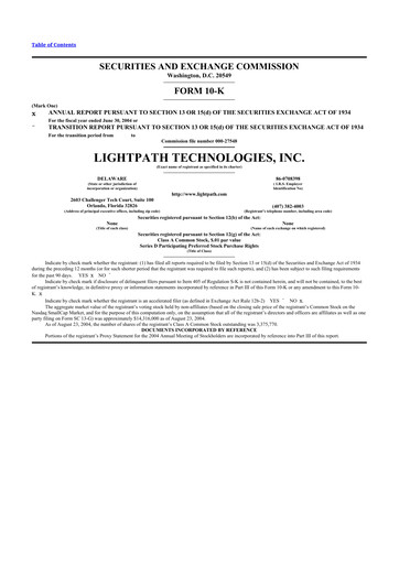 Thumbnail LightPath Technologies 10-K Annual Report 