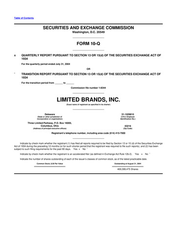 Thumbnail Bath & Body Works 10-Q Quarterly Report FY 