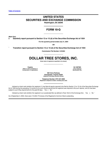 Thumbnail Dollar Tree 10-Q Quarterly Report FY 