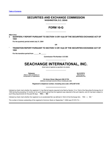 Thumbnail SeaChange International 10-Q Quarterly Report FY 
