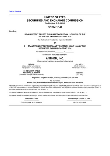 Vorschaubild Elevance Health 10-Q Quartalsbericht  