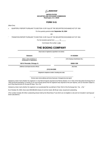 Thumbnail Boeing 10-Q Quarterly Report FY 