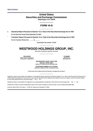 Vorschaubild Westwood Holdings Group 10-Q Quartalsbericht  