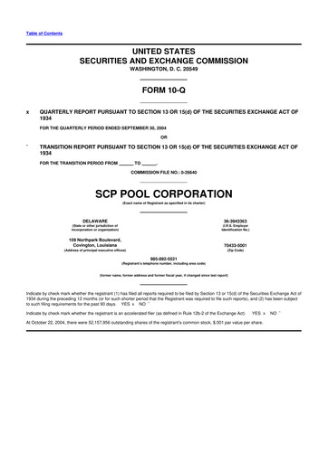 Thumbnail POOLCORP 10-Q Quarterly Report FY 