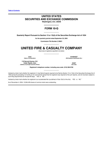 Thumbnail United Fire Group 10-Q Quarterly Report FY 